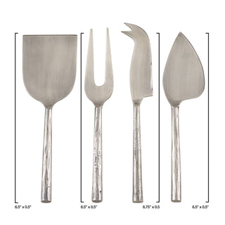 Stainless Steel Cheese Set - Silver, Set/4