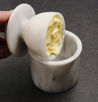 White Marble Butter Pot - La Cuisine