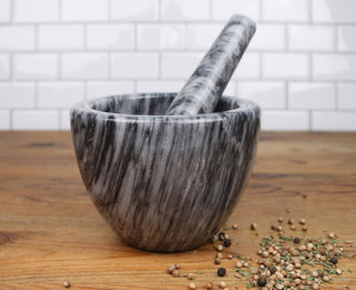 Marble Mortar & Pestle - Gray - La Cuisine