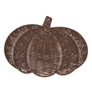 Fall Harvest Rattan Pumpkin Placemat - Brown Set/4 - La Cuisine