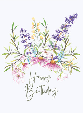 Watercolor Wildflower Birthday Card- hand painted Botanical : Single Card - La Cuisine