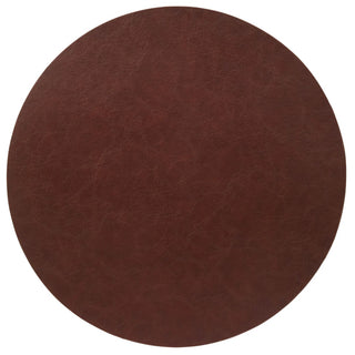 Tanner Round Vegan Leather Placemats, Black Set/4