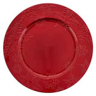 Snowflake Charger - Red Set/4 - La Cuisine