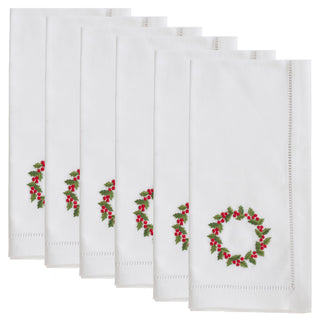 Embr'd Wreath Napkin