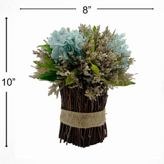 Preserved 10" Hydrangea Standing Topiary Plant