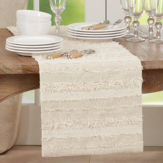 Fringe Stripe Runner - Ivory 16x72 - La Cuisine
