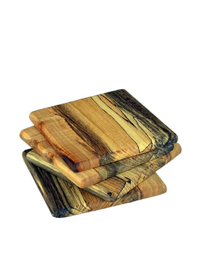 Spalted Maple Wooden Coasters, Set/4 - La Cuisine