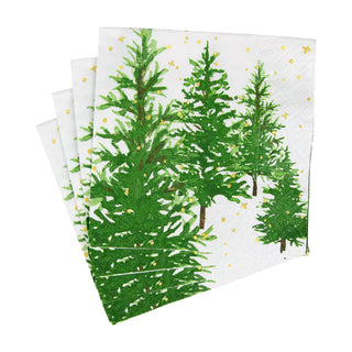 White Christmas Cocktail Napkins, Pkg/20