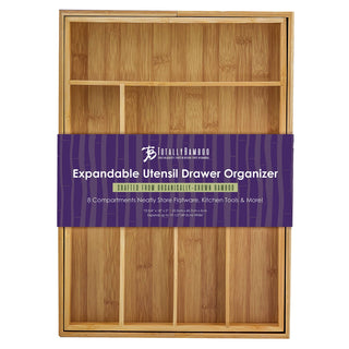 Expandable Bamboo Utensil Drawer Organizer