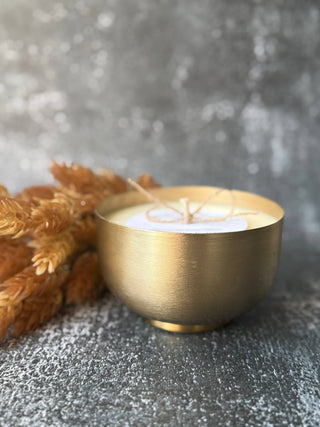 Brushed Gold Bowl - 14 oz, Autumn Air - La Cuisine