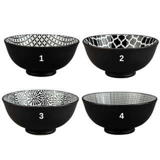 Bellissimo Bowls, Black & White Assorted - Sold Individually