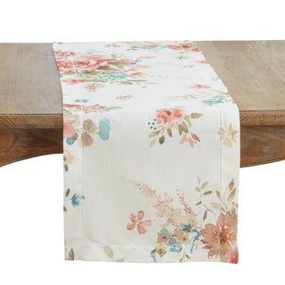 Hemstitch Floral Table Runner: Multi / 16"x72"