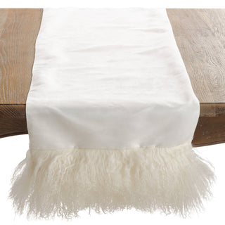 Mongolian Lamb Fur Runner: Black / 16"x72" - La Cuisine