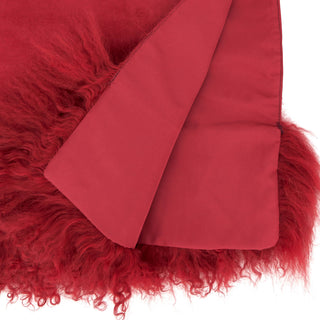 Mongolian Lamb Fur Runner: Red / 16"x72" - La Cuisine