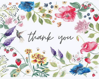 Floral Botanical Thank You - hand painted greeting card : Box Set of 6 - La Cuisine