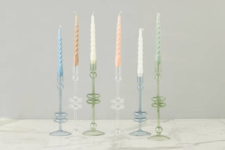 Lacquered Twisted Taper Candles, Cream,  Set/6 - La Cuisine