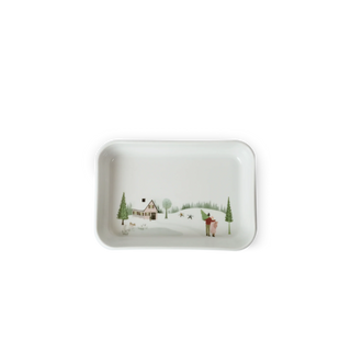 7" Winter Decor Plisse Tapas Dish