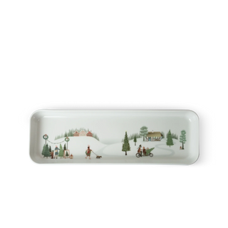 14" Winter Decor Plisse Tapas Dish