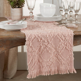 Fringe Waffle Weave Runner: Natural / 16"x90"