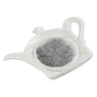 Teapot Teabag Plate-White-5"W - La Cuisine