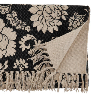 Floral Runner: Black / 16"x72"