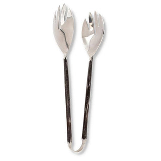 Rustic Blk Salad Tongs-10"L - La Cuisine