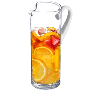 Opal Cylinder Pitcher with White Handle, 64 oz. - La Cuisine