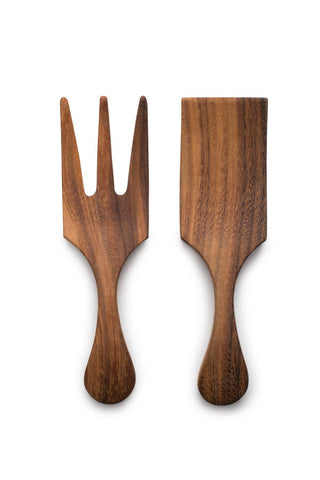 Ironwood Large Fruit and Salad Utensil Set, Acacia, 10" - La Cuisine