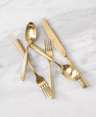 Lucca Faceted Brushed Gold, Set/20 - La Cuisine