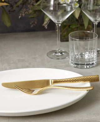Lucca Faceted Brushed Gold, Set/20 - La Cuisine