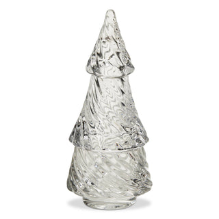 Glass Twist Tree Tealight Holder Clear