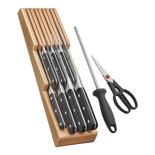 Pro Knife Block Set with Beechwood In-Drawer Knife Tray, Set/10