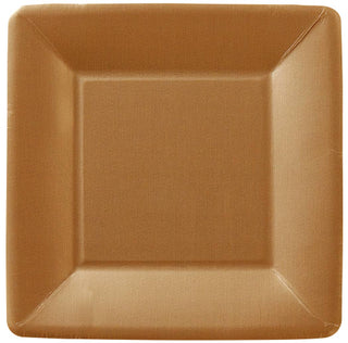 Classic Linen Copper 7" Square Paper Plates pkg/8 - La Cuisine