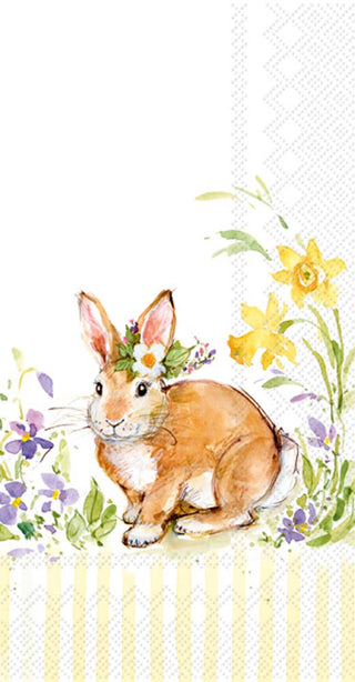 Paper Guest Towels Lovely Bunny Yellow Easter 16pcs. - La Cuisine
