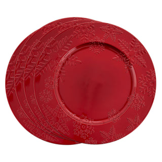 Snowflake Charger - Red Set/4 - La Cuisine