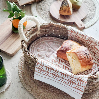 Handmade Bread Warmer & Wicker Basket - Flower - La Cuisine