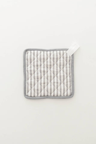 Oven Mitt + Potholder - Quilted Linen Set in Light Blue