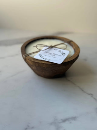 Wooden Bowl - 3 wicks, Perfect Pumpkin - La Cuisine