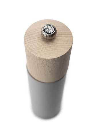Manual Salt Mill in Beech Wood, Pebble Grey, 21cm - 8in - La Cuisine