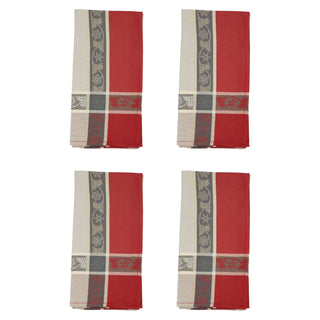 Jacquard Christmas Napkins - Red Set/4 - La Cuisine