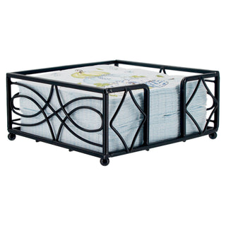 Metal Lunch Napkin Caddy Wave in Black