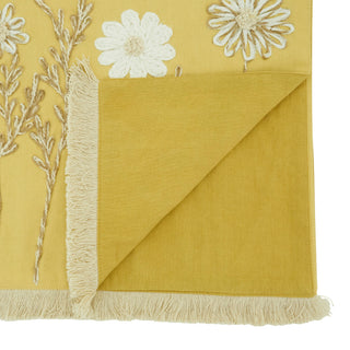 Embroidered Floral Decorative Table Runner - Yellow - La Cuisine