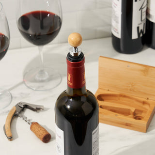 Keepsake Bamboo Wine Accessory Set w/ Storage Box - Set of - La Cuisine