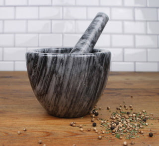 Marble Mortar & Pestle - Gray - La Cuisine