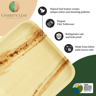 Palm Leaf Square Plate, 7" Pack/25 - La Cuisine
