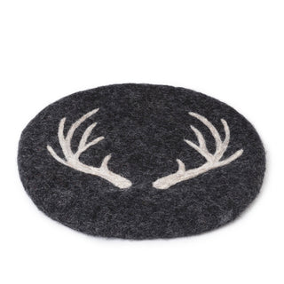 Stag Horn Trivet-Charcoal-8"D - La Cuisine