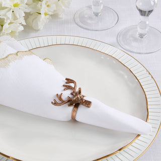 Reindeer Design Napkin Ring: Gold