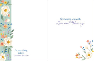 With Scripture Wedding Shower Card - Shower Flower Border - La Cuisine