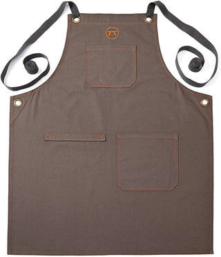 Outset Griller's Canvas Apron, Brown, 27" X 30" - La Cuisine