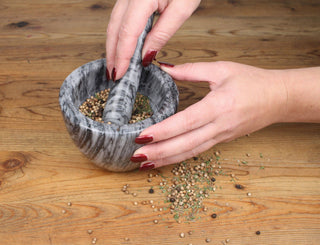 Marble Mortar & Pestle - Gray - La Cuisine